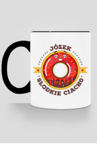 Józek Słodkie Ciacho - Kubek biało-kolorowy z imieniem