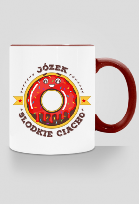 Józek Słodkie Ciacho - Kubek biało-kolorowy z imieniem