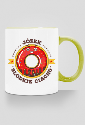 Józek Słodkie Ciacho - Kubek biało-kolorowy z imieniem