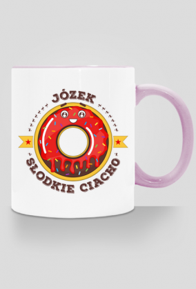 Józek Słodkie Ciacho - Kubek biało-kolorowy z imieniem