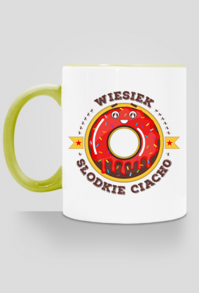 Wiesiek Słodkie Ciacho - Kubek biało-kolorowy z imieniem