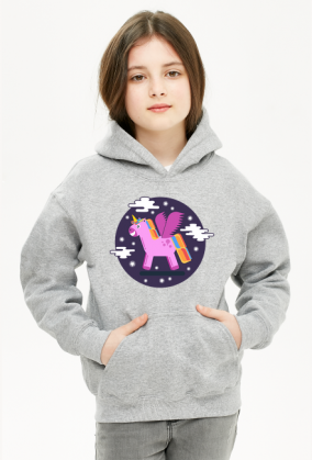 Jednorożec wśród gwiazd - bluza dziecięca unisex