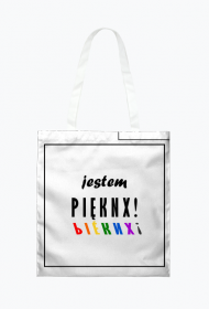 torba z napisem - jestem pięknx!! LGBT