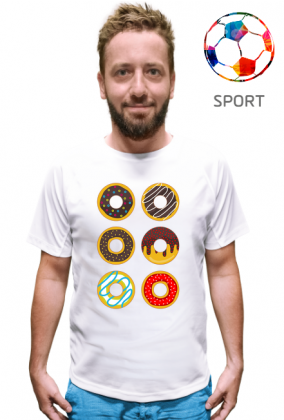 Donutowo - Koszulka sportowa biała