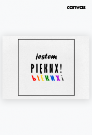 mini obraz z napisem jestem pięknx- LGBT
