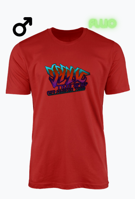 koszulka l, fluorescencyjna czerwona "Thhc logotyp01"