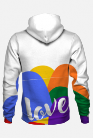 bluza z kapturem full print - miłosć/tęcza/ love/ LGBT