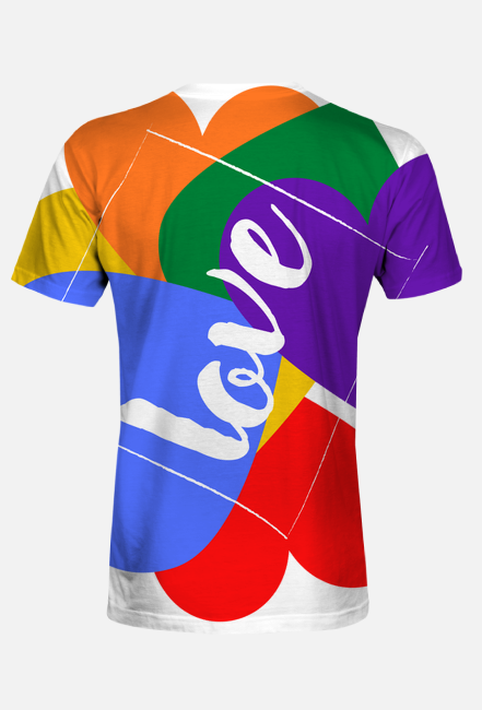koszulka męska fullprint - tęcza/ miłość/ love/ LGBT