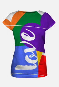 koszulka damska fullprint - tęcza/ miłość/ love/ LGBT