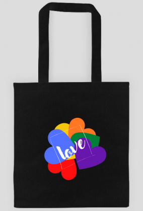 eko torba na ramię z motywem miłości/ serc/ tęczy/ love/ LGBT