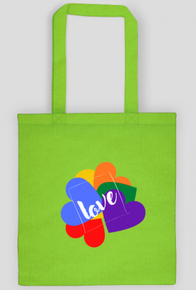 eko torba na ramię z motywem miłości/ serc/ tęczy/ love/ LGBT