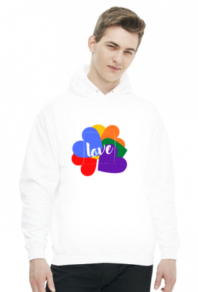 bluza męska z kapturem / motym miłości/ love/ lgbt/ tęcza
