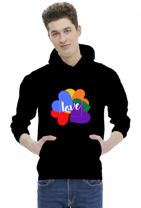 bluza męska z kapturem / motym miłości/ love/ lgbt/ tęcza
