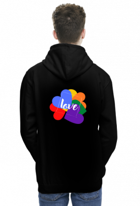 bluza męska z kapturem / motym miłości/ love/ lgbt/ tęcza