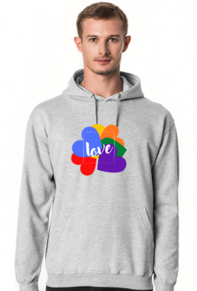 bluza męska z kapturem / motym miłości/ love/ lgbt/ tęcza