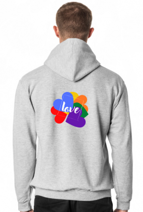 bluza męska z kapturem / motym miłości/ love/ lgbt/ tęcza