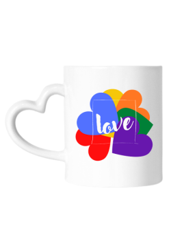 koloryw kubek z miłością/ love/ LGBT/ tęczą