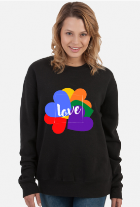 damska bluza bez kaptura - motyw miłości/ tęczy/ love/ LGBT