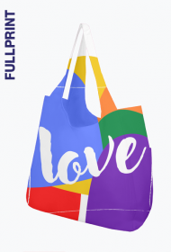 torba na ramię na zakupy/ plażę/ do szkoły - motyw miłości/ LGBT/ love/ trans