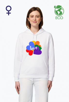 damska bluza eco - motyw serc/ miłości/ LGBT/ tęczy/ love
