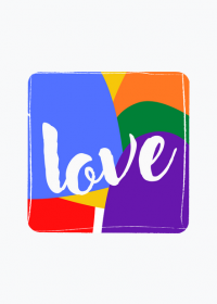 magnes kwadratowy- miłość/ love/ LGBT/ tęcza