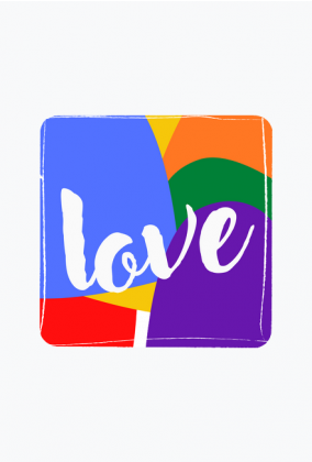 magnes kwadratowy- miłość/ love/ LGBT/ tęcza