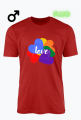 koszulka męska fluorestencyjna- miłość/ serce/ napis/ love/ LGBT/ tęcza