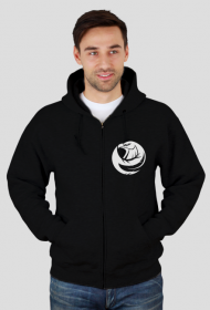 Czarna męska bluza z kapturem "Czytam Gniazdo"