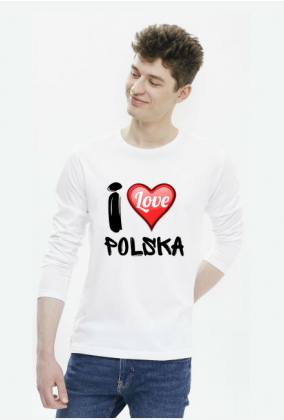 I Love Polska - Koszulka męska z długim rękawem