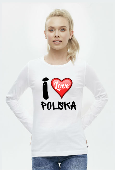 I Love Polska - Koszulka damska z długim rękawem