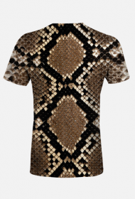 Męski T Shirt Fullprint Skóra Grzechotnika