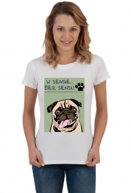 T-shirt z zabawnym hasłem i nadrukiem psa