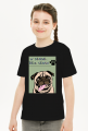 Dziewczęcy T-shirt z zabawnym hasłem i nadrukiem pieska