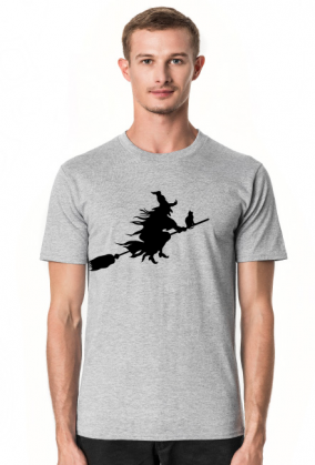 Koszulka męska Halloween Wiedźma Czarna