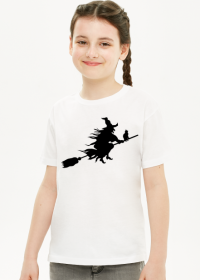 Koszulka dziewczęca Halloween Wiedźma Czarna
