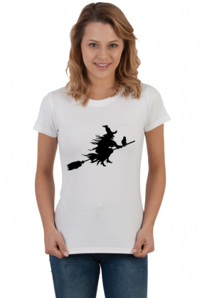Koszulka damska Halloween Wiedźma Czarna