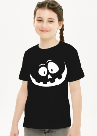 Koszulka dziewczęca - Halloween, dynia biała