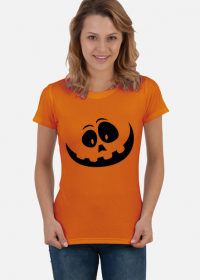 Koszulka damska - Halloween, dynia czarna