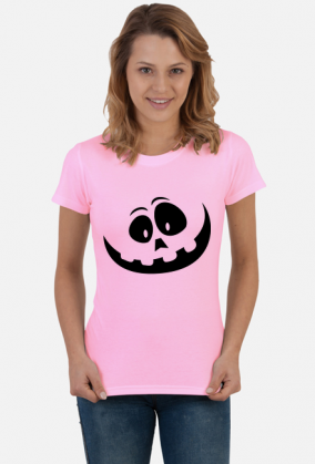 Koszulka damska - Halloween, dynia czarna