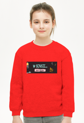 Czerwona bluza z zabawnym hasłem