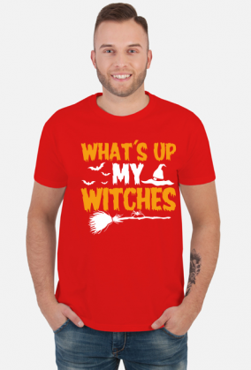 Koszulka Haloween WHAT'S UP MY WITHCES na prezent męska