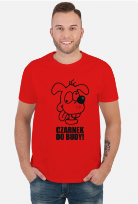 czarnek do budy!, śmieszna koszulka z psem, koszulka męska, koszulka z nadrukiem