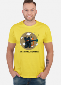 Żółty t-shirt/koszulka "I am a translation ninja"