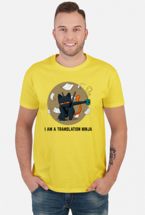 Żółty t-shirt/koszulka "I am a translation ninja"