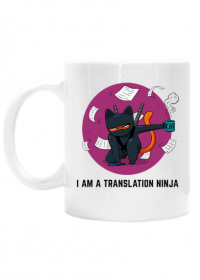 Biały kubek klasyczny "I am a translation ninja"
