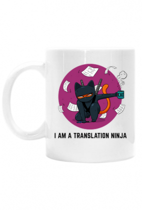 Biały kubek klasyczny "I am a translation ninja"