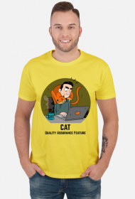Żółty t-shirt/koszulka "CAT Quality Assurance Feature"