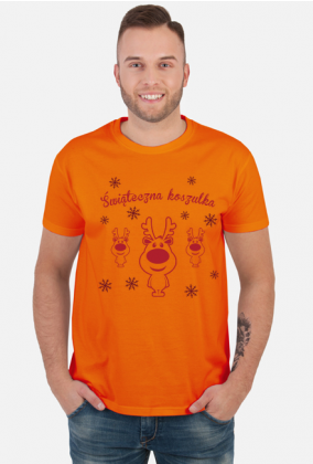 Świąteczna koszulka - męska koszulka z reniferem