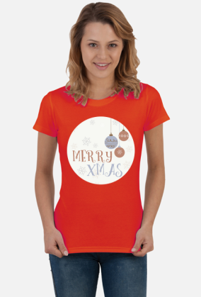 Merry Xmas - damska koszulka świąteczna