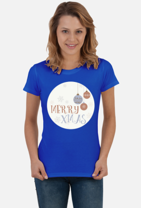 Merry Xmas - damska koszulka świąteczna